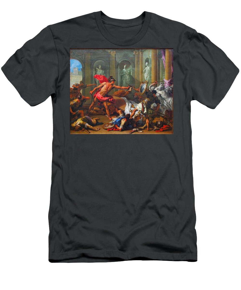 Sebastiano Ricci - Perseus With The Head Of Medusa C. 1705-10 T-Shirt featuring the painting Perseus with the Head of Medusa by MotionAge Designs