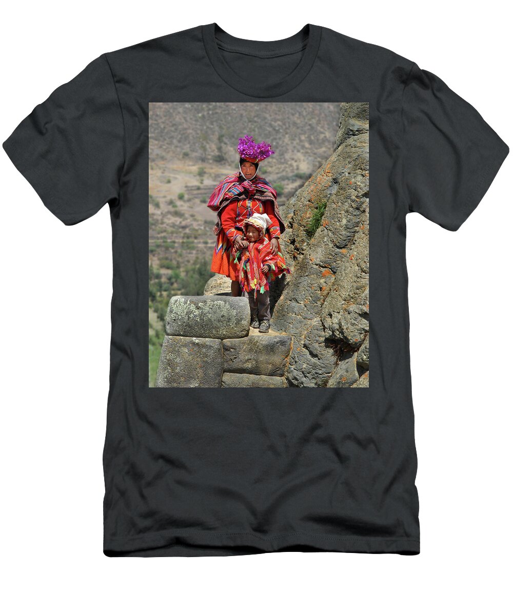 Peru T-Shirt featuring the photograph Peruvian Mother and Child by Alan Toepfer