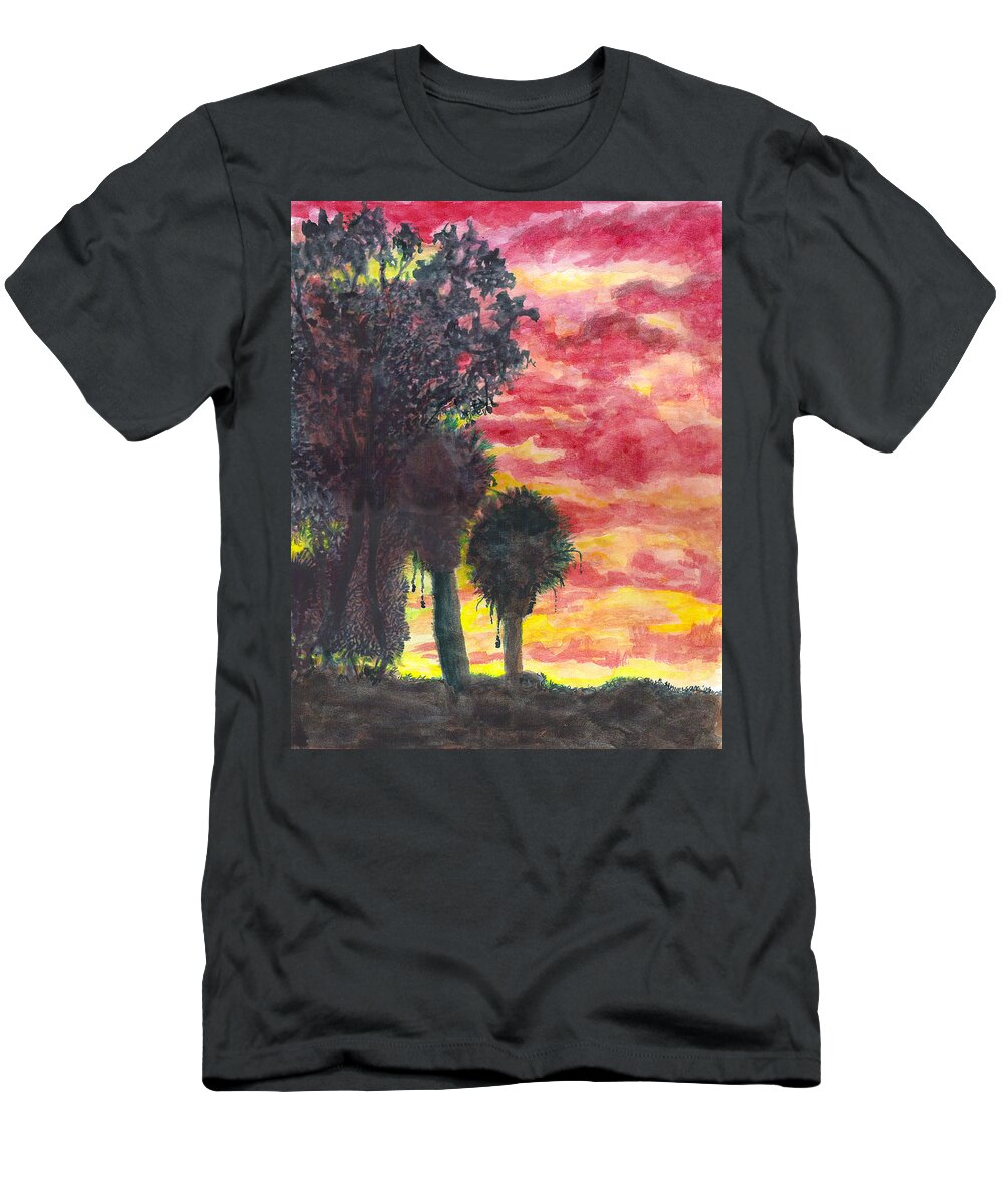 Phoenix T-Shirt featuring the painting Phoenix Sunset by Eric Samuelson