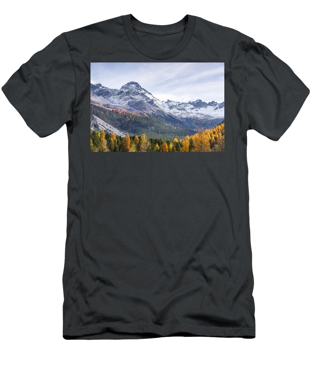 Mountain Landscape T-Shirt featuring the photograph Pic of Rochebrune - French Alps by Paul MAURICE