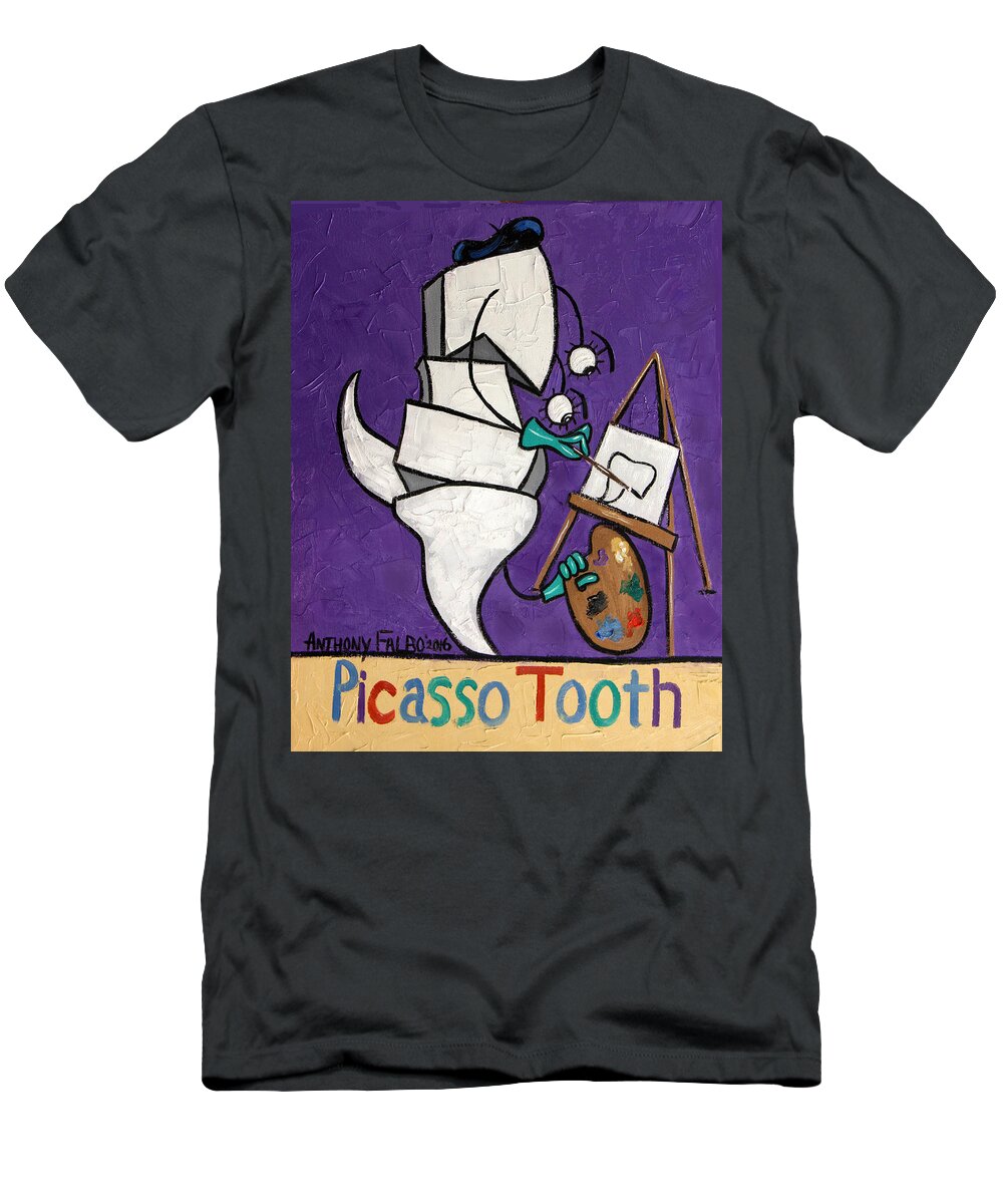 Picasso Tooth T-Shirt featuring the painting Picasso Tooth by Anthony Falbo