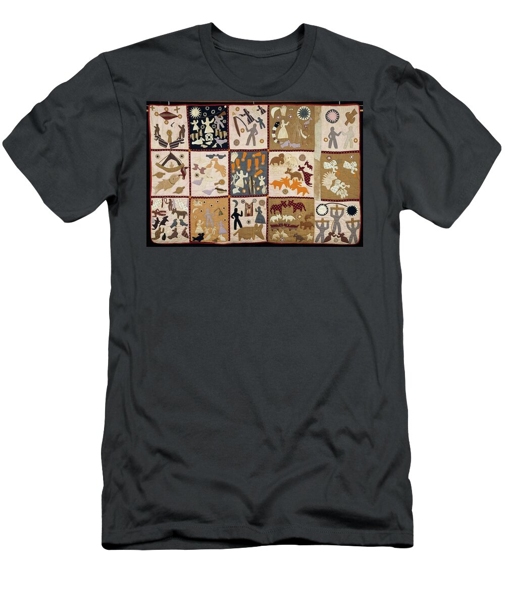 Pictorial Quilt American (athens T-Shirt featuring the painting Pictorial quilt American by Harriet Powers
