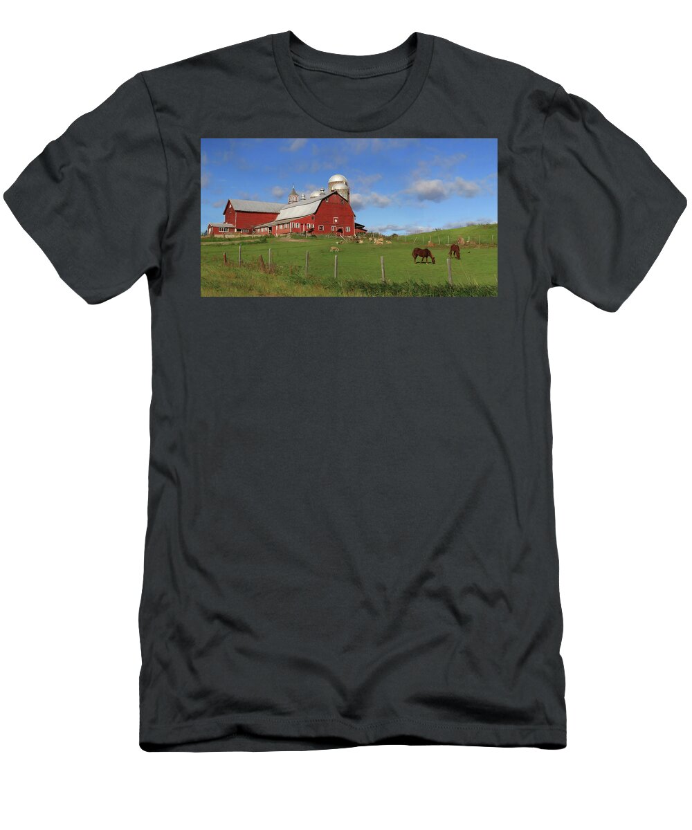 Barn T-Shirt featuring the photograph Picture Perfect Day by Lori Deiter
