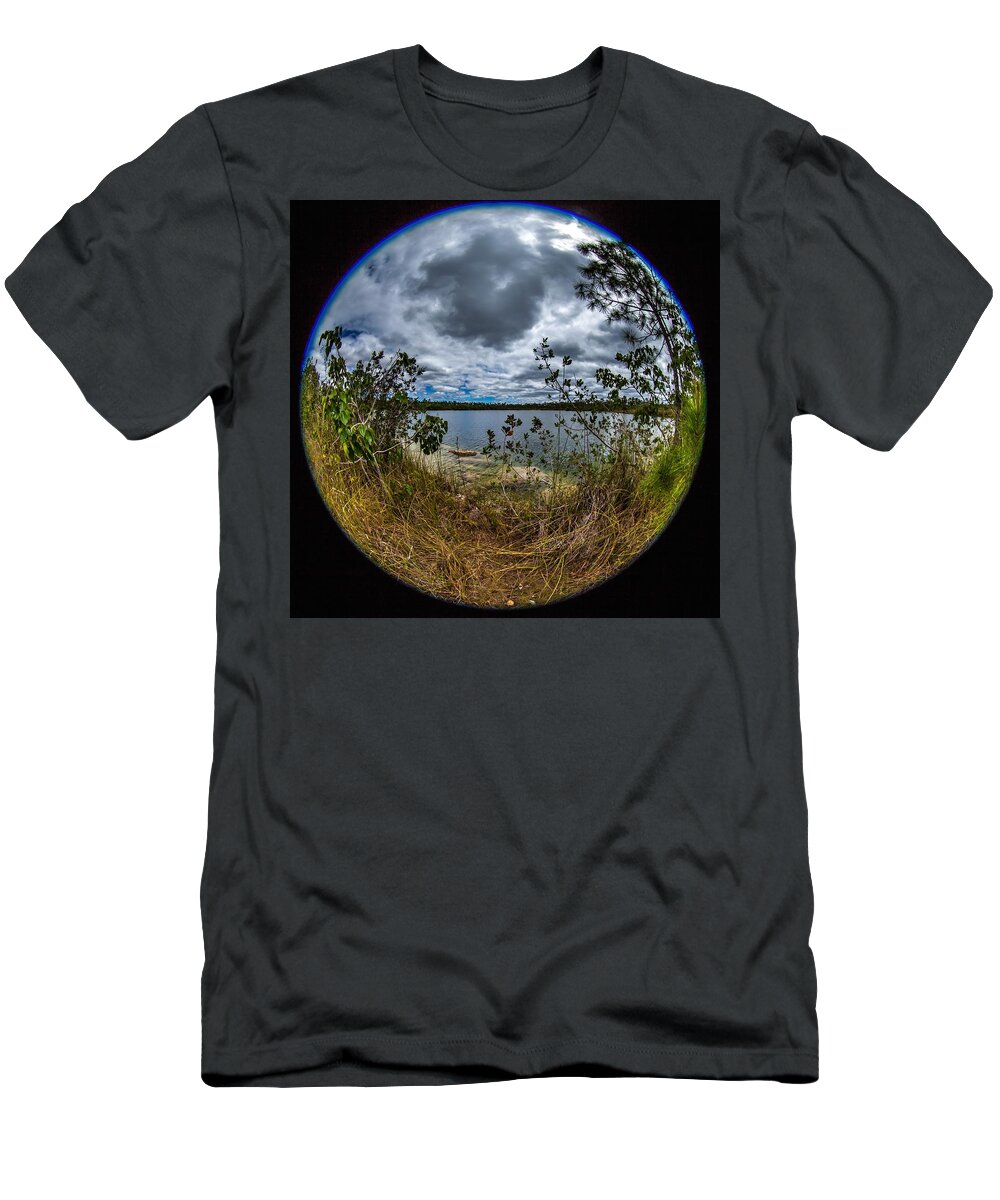 Fisheye T-Shirt featuring the photograph Pine Glades Lake 18 by Michael Fryd