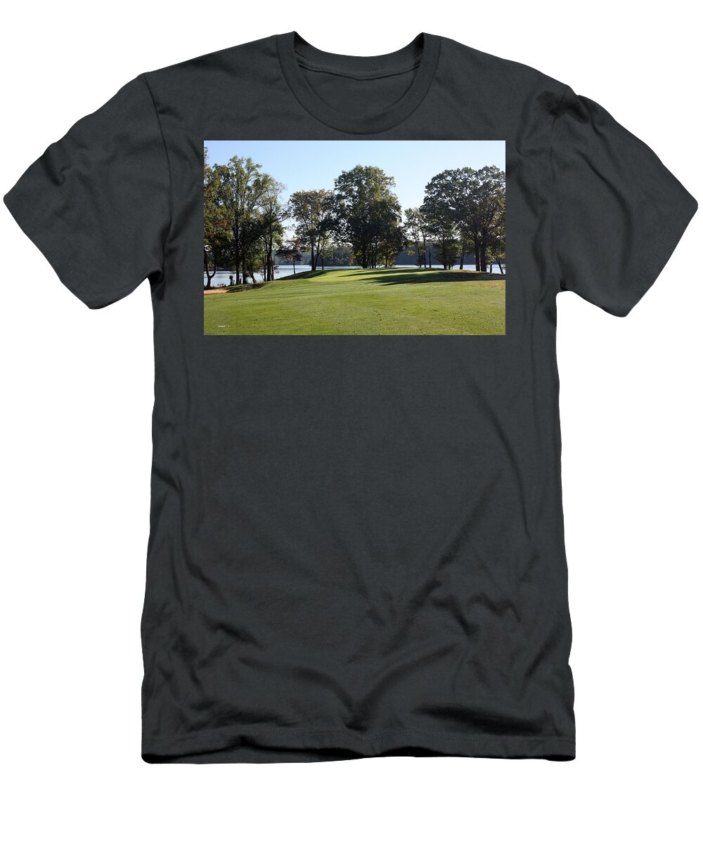 Pine T-Shirt featuring the photograph Pine Ridge Golf - The 15th with a Loch Raven Backdrop by Ronald Reid