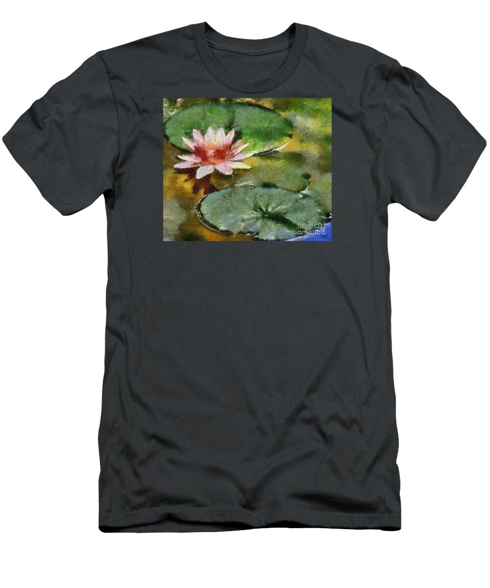 Landscapes T-Shirt featuring the painting Pink Lilly by Dragica Micki Fortuna