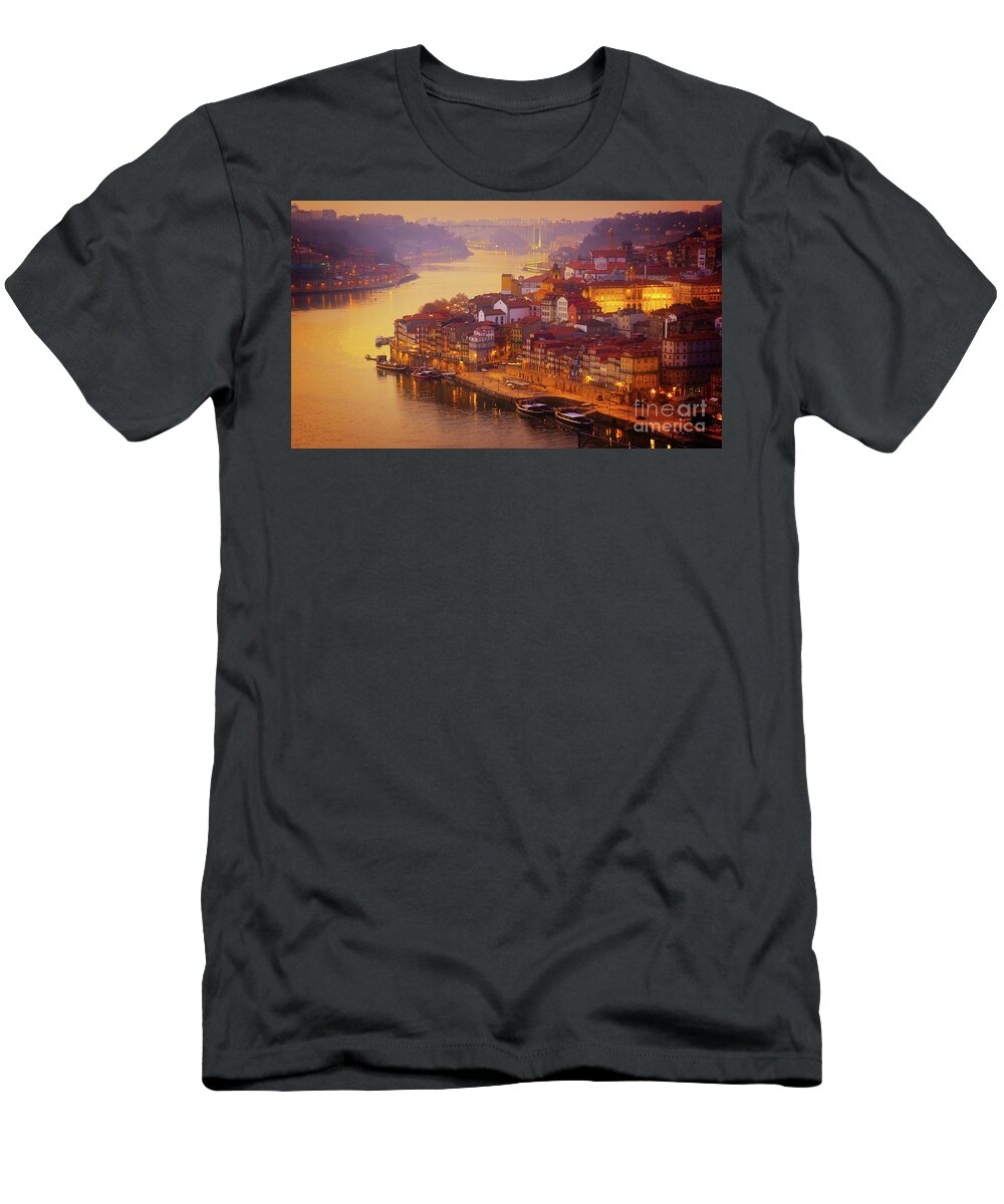 Old T-Shirt featuring the photograph Pink Sunset in Porto by Anastasy Yarmolovich