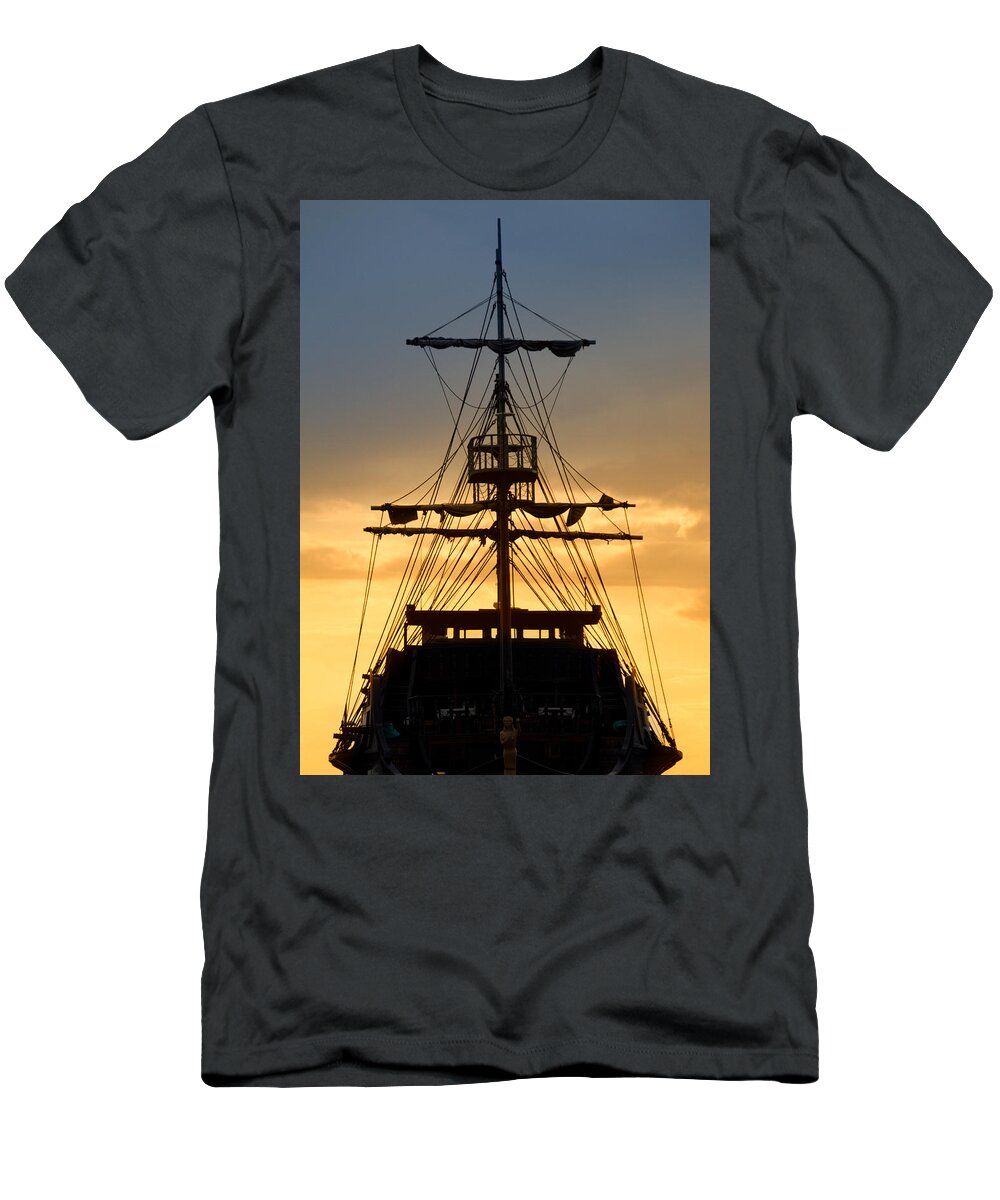 Alone T-Shirt featuring the photograph Pirate Ship by Stelios Kleanthous