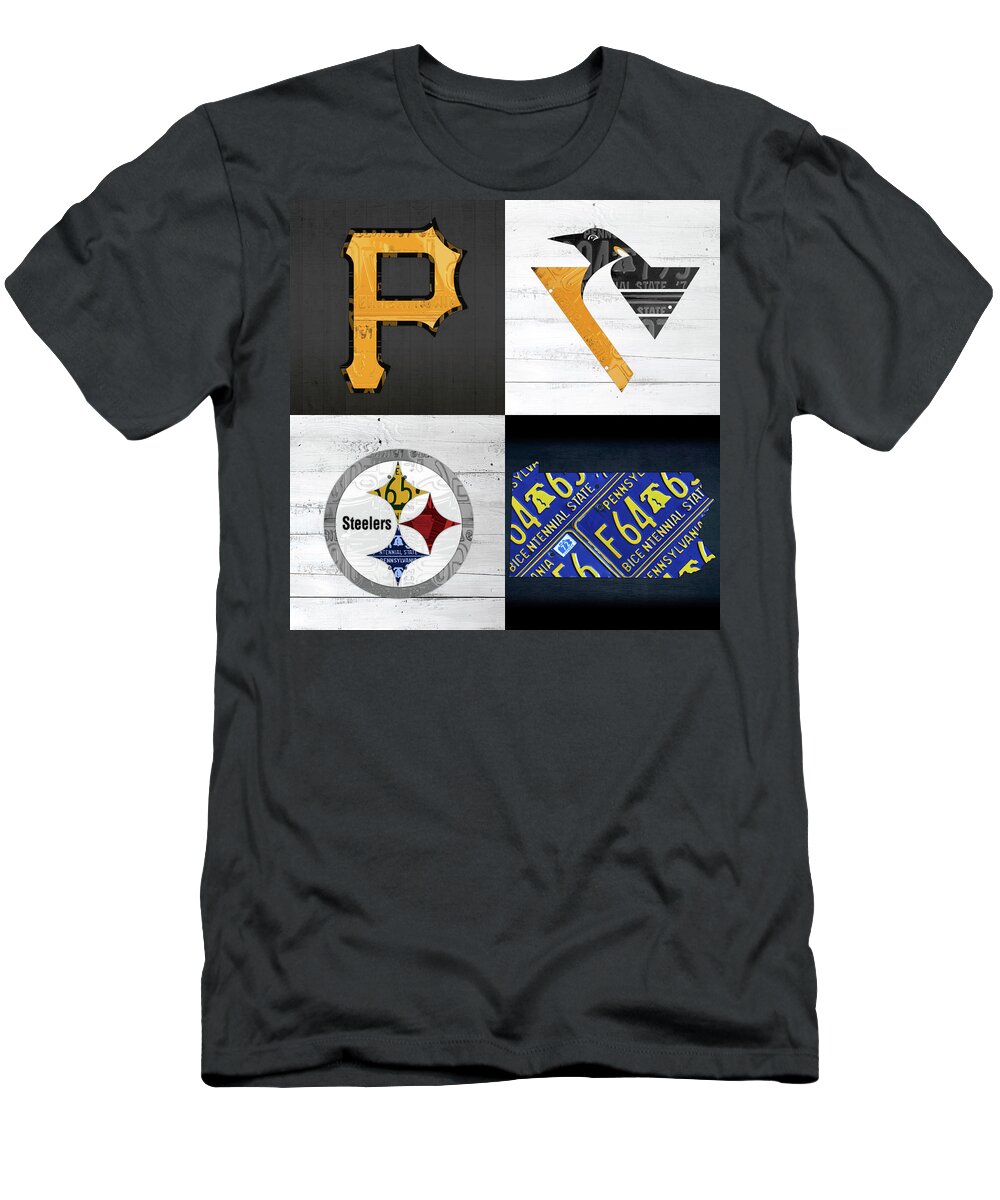 Sports Team Art Plus Pennsylvania Map Pirates Penguins Steelers T-Shirt by Design - Instaprints