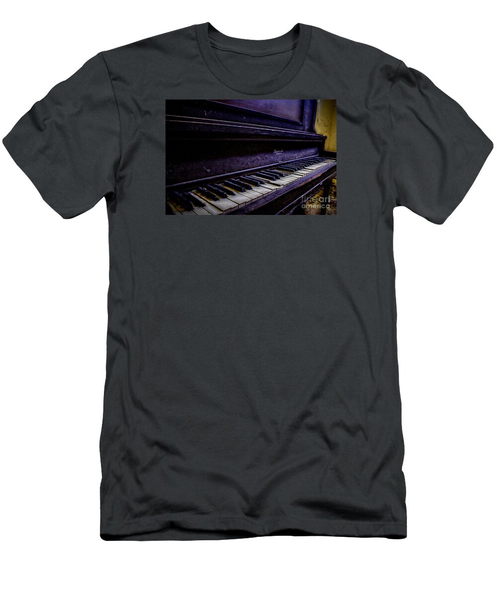 Piano T-Shirt featuring the digital art Play It Again, Sam by Dan Stone