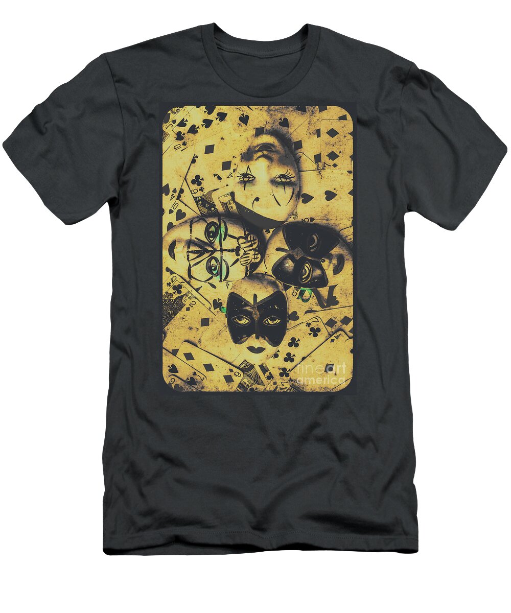 Mystic T-Shirt featuring the photograph Playing card of a vintage masquerade by Jorgo Photography