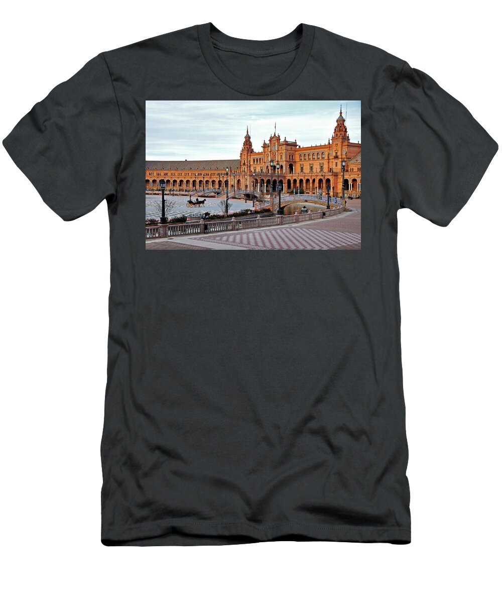 Plaza De España T-Shirt featuring the photograph Plaza de Espana - Sevilla, Spain by Denise Strahm