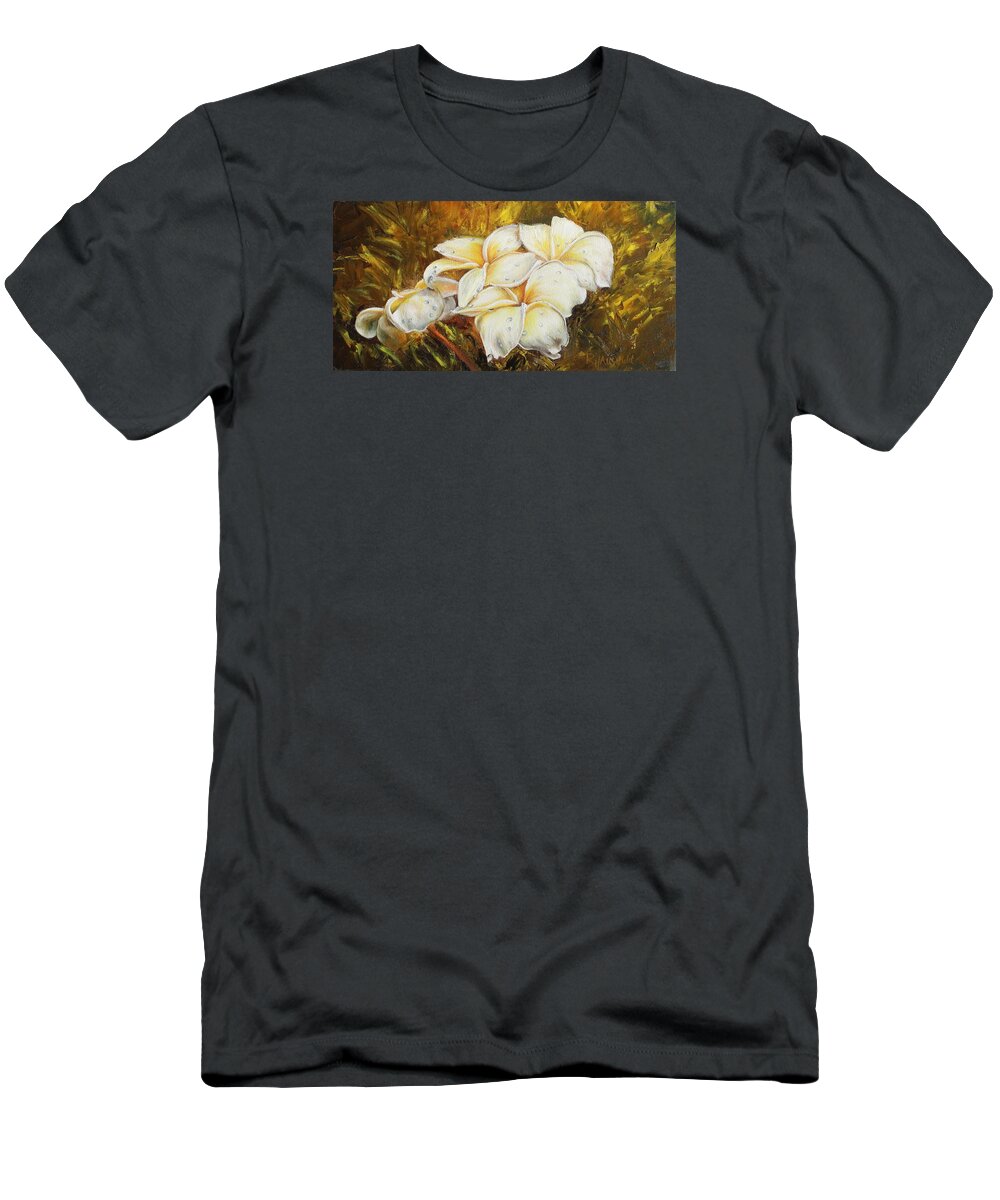 Floral T-Shirt featuring the painting Plumeria by Rebecca Hauschild