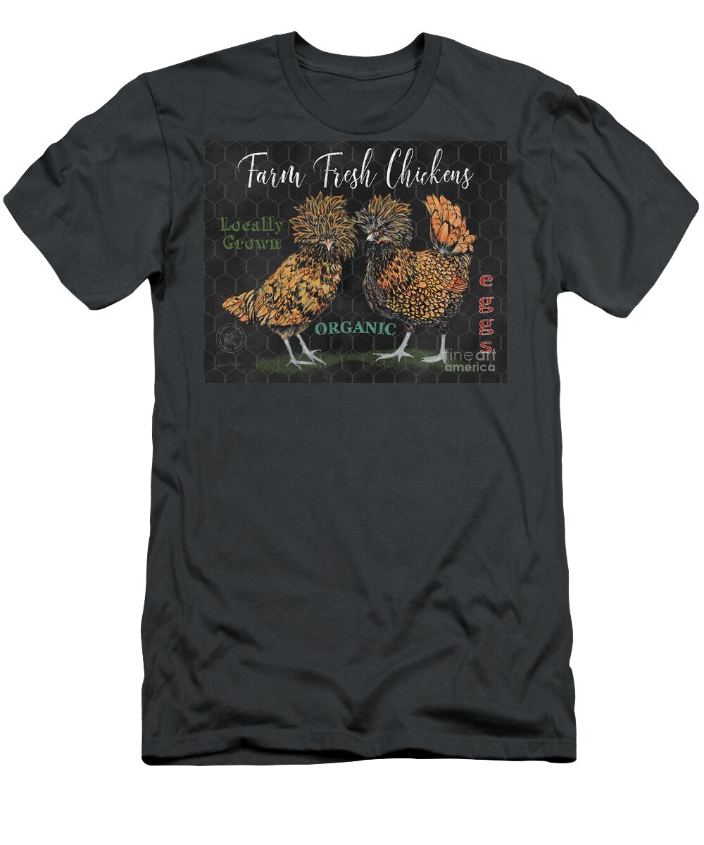 Hen T-Shirt featuring the painting Polish Hen-E by Jean Plout