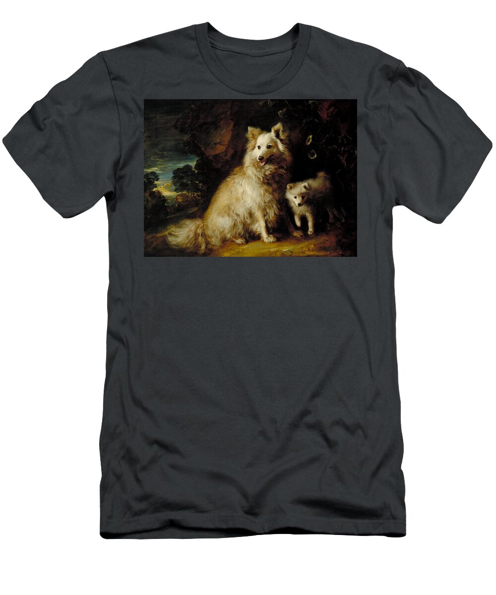 Thomas Gainsborough T-Shirt featuring the painting Pomeranian Bitch and Puppy by Thomas Gainsborough