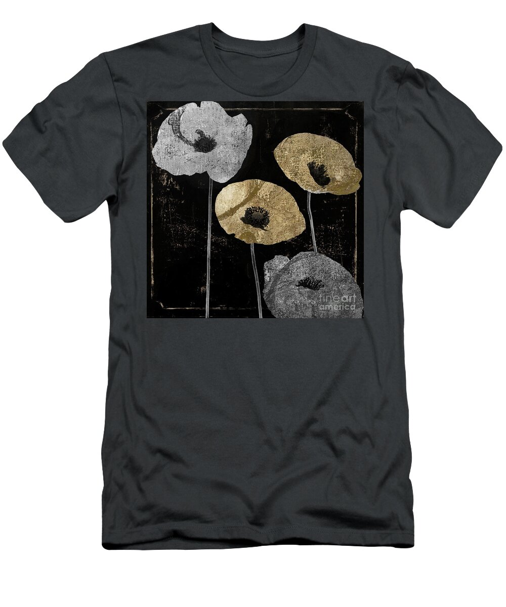 Gold Poppy T-Shirt featuring the painting Poppyville by Mindy Sommers