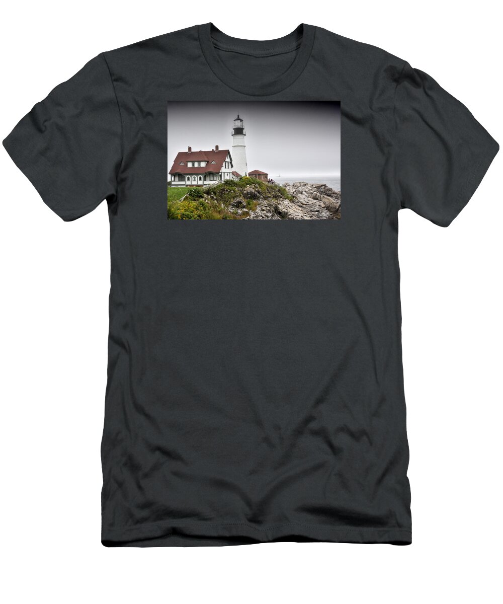 portland Head Lighthouse T-Shirt featuring the photograph Portland Head Light - Maine by Brendan Reals