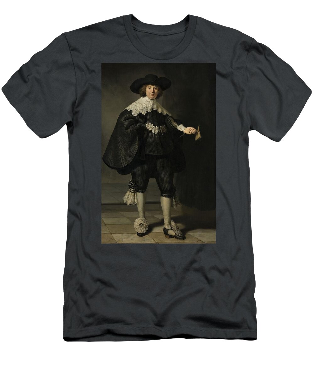 Painting T-Shirt featuring the painting Portrait de Marten Soolmans, 1634 by Vincent Monozlay