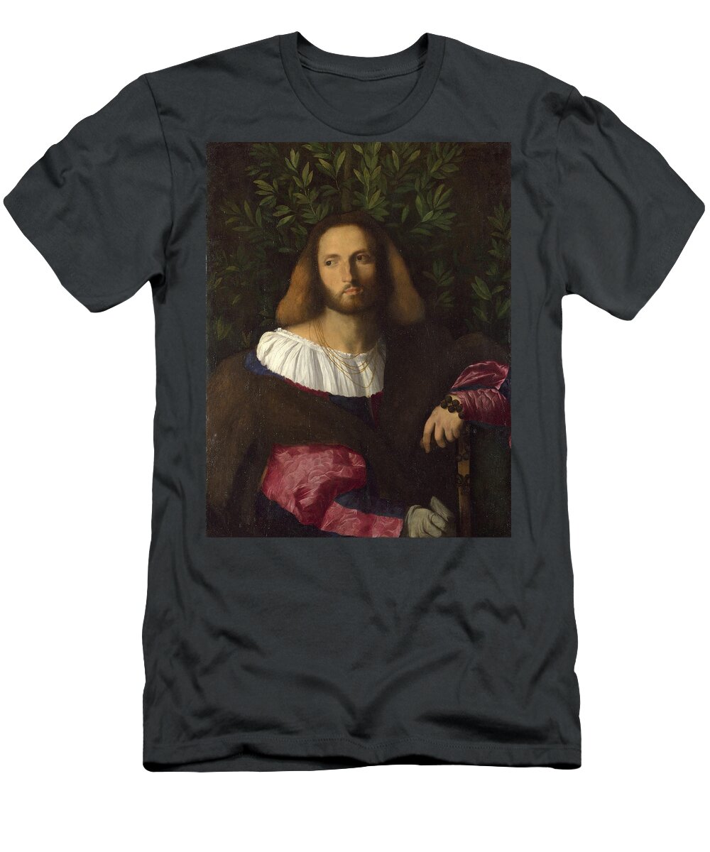 Palma Vecchio T-Shirt featuring the painting Portrait of a Poet by Palma Vecchio