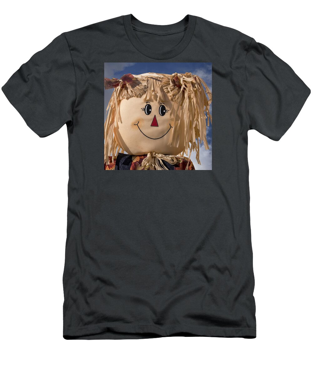 Scarecrow T-Shirt featuring the photograph Portrait of a Rag Doll Scarecrow by Phil Cardamone