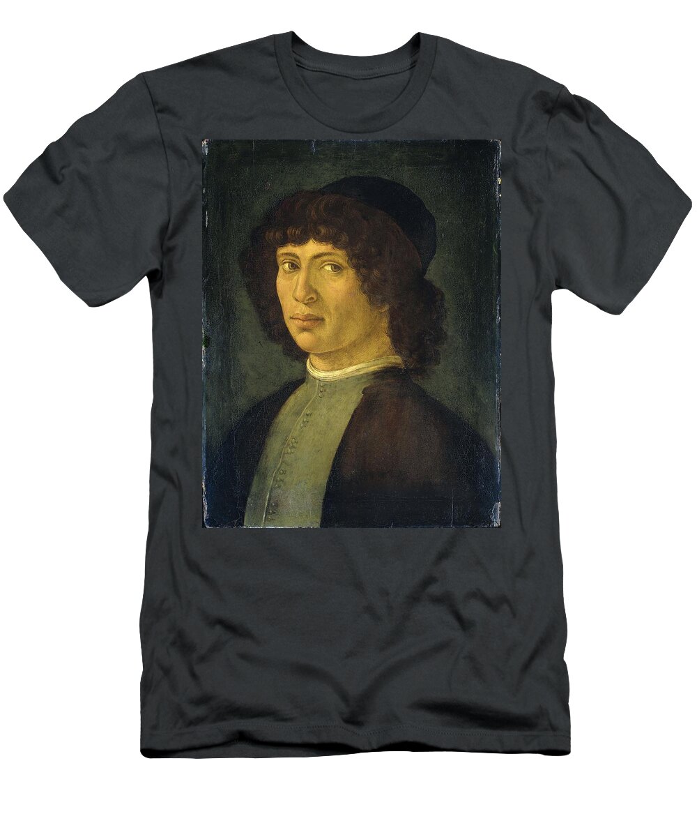 Portrait Of A Young Man T-Shirt featuring the painting Portrait of a young man by MotionAge Designs