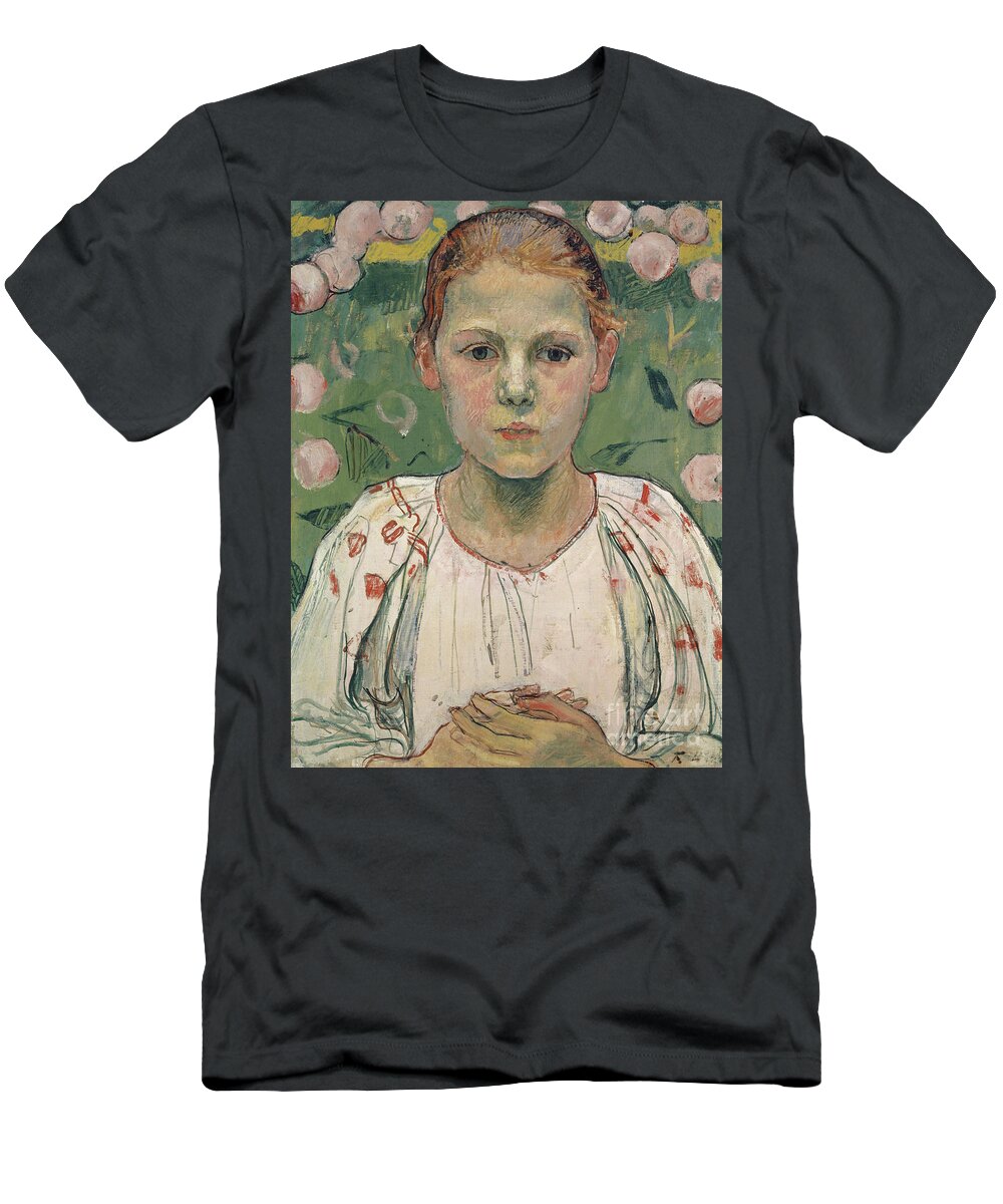 Young T-Shirt featuring the painting Portrait of Kathe von Bach in the Garden by Ferdinand Hodler