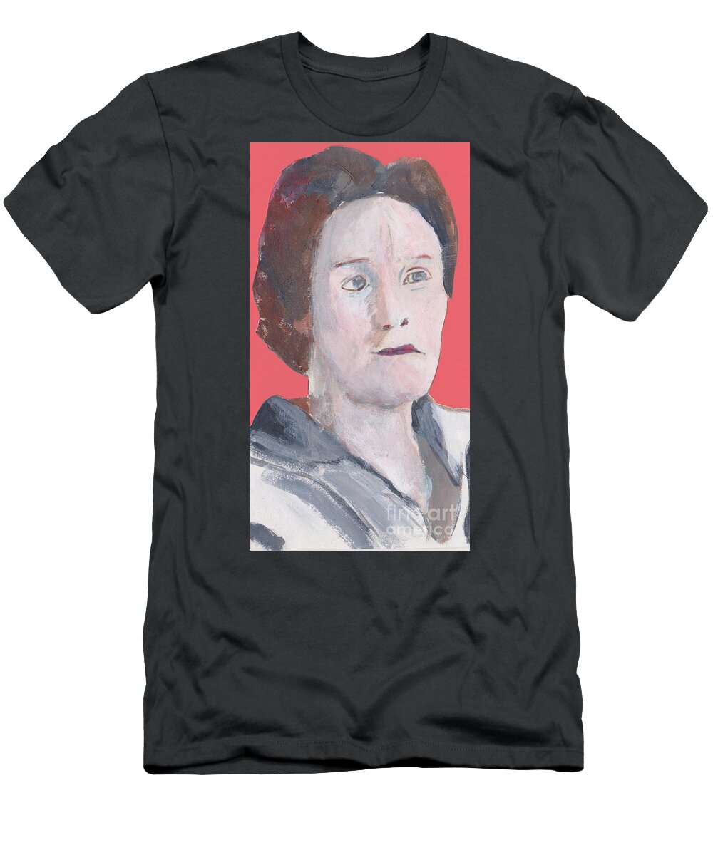 Portrait T-Shirt featuring the painting Portrait on Paper 32817 by Patricia Cleasby