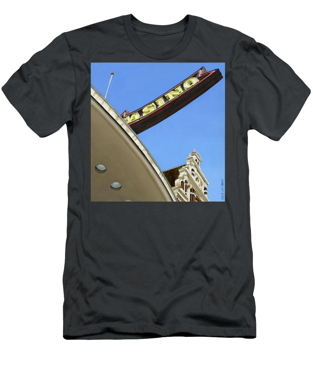 Urban T-Shirt featuring the painting Postcards from Amsterdam no.33, former Cineac Damrak, by Rob De Vries