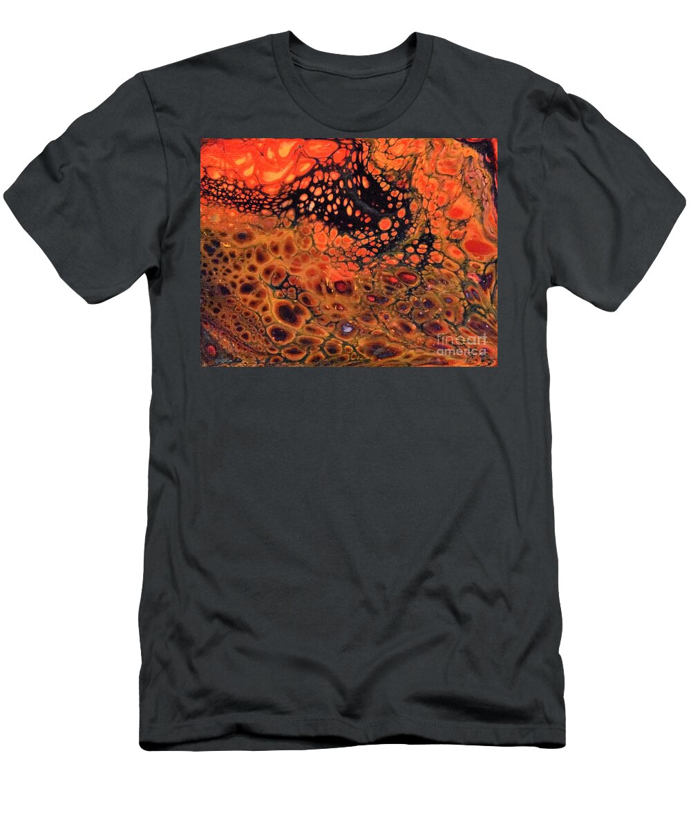 Pour T-Shirt featuring the painting Pour - 01 by Monika Shepherdson