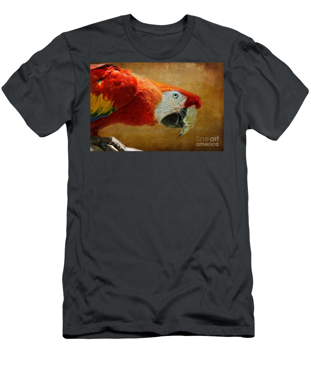 Parrot T-Shirt featuring the photograph Pretty Boy by Lois Bryan