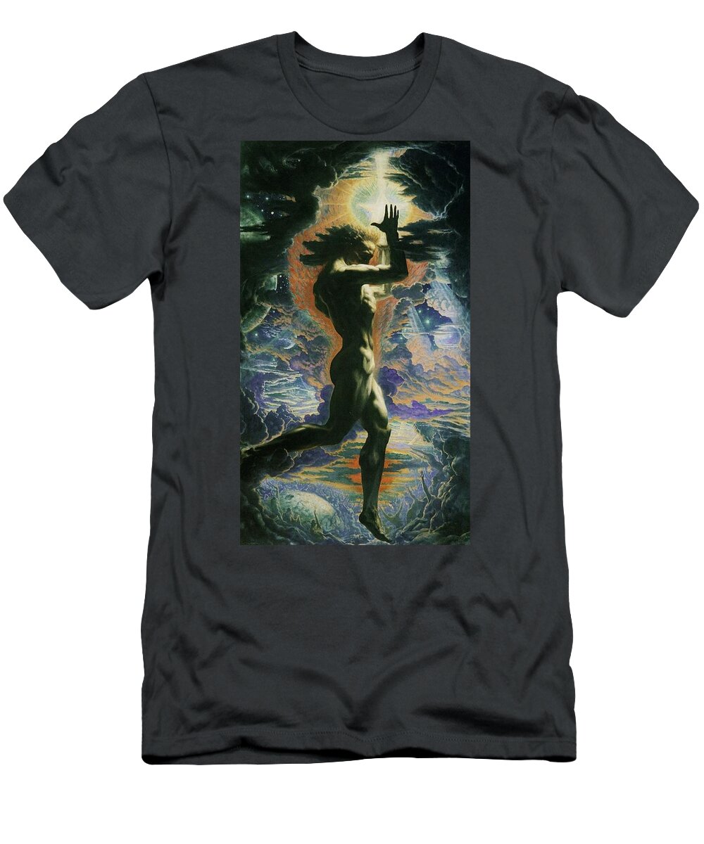 Prometheus T-Shirt featuring the painting Prometheus by Jean Delville