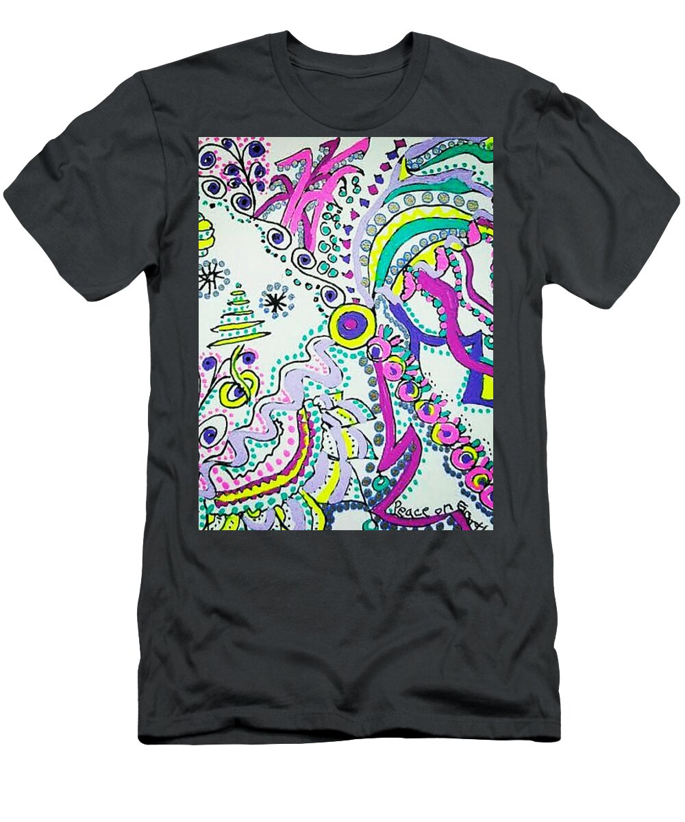 Abstract T-Shirt featuring the drawing Psychadelic by Carole Brecht