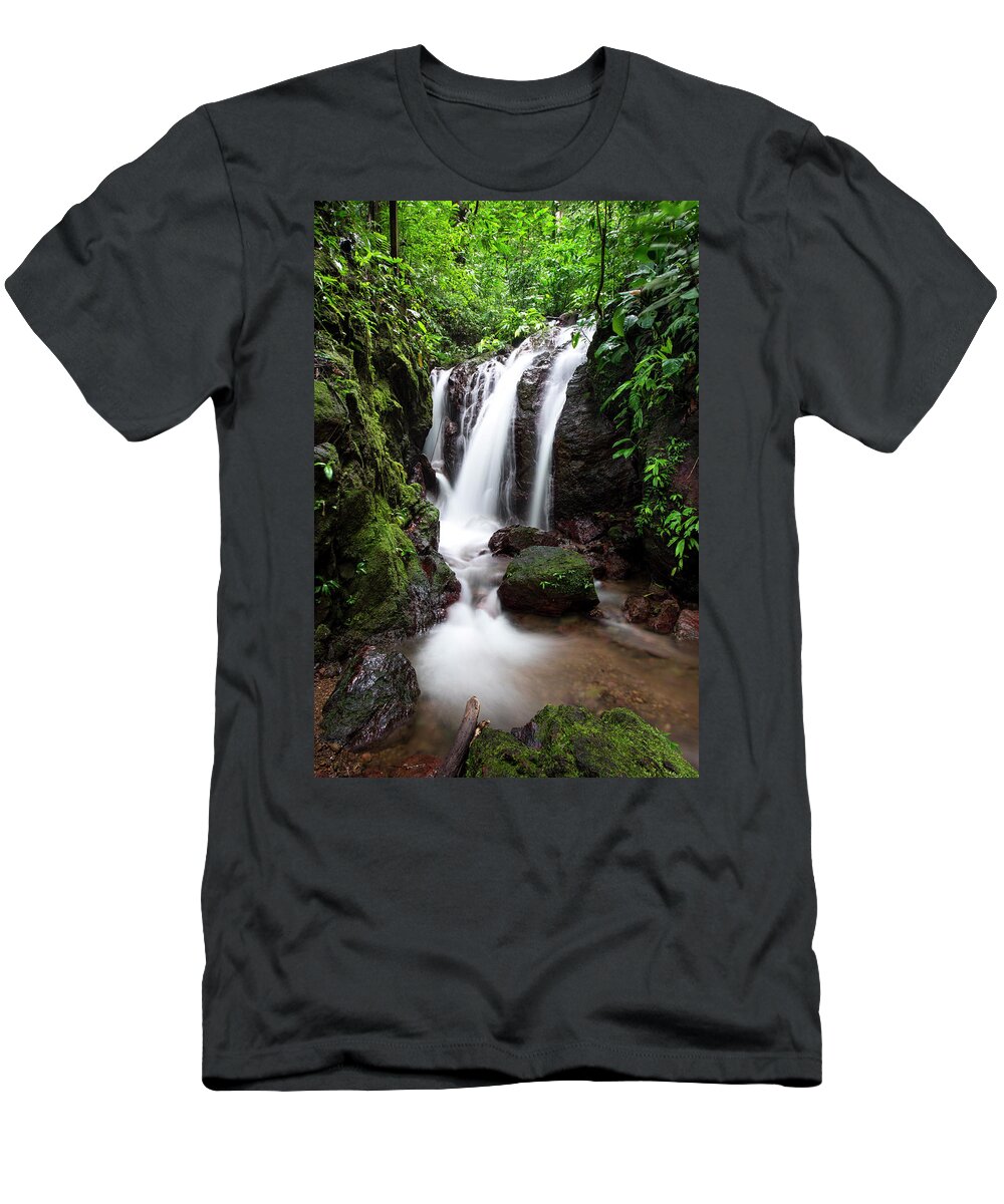 Waterfall T-Shirt featuring the photograph Pura Vida Waterfall by David Morefield