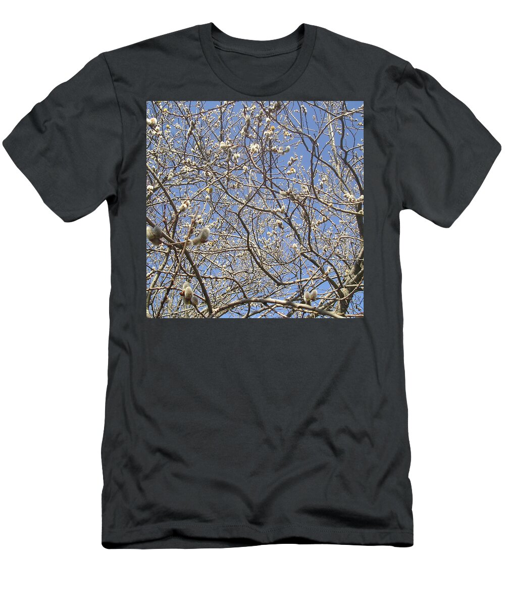 Spring T-Shirt featuring the photograph Pussywillows Bursting to Life by Roger Swezey