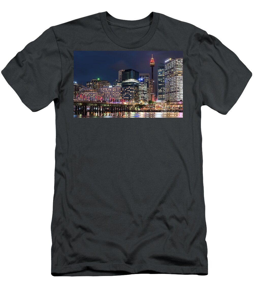 Australia T-Shirt featuring the photograph Pyrmont bridge by Andrew Michael