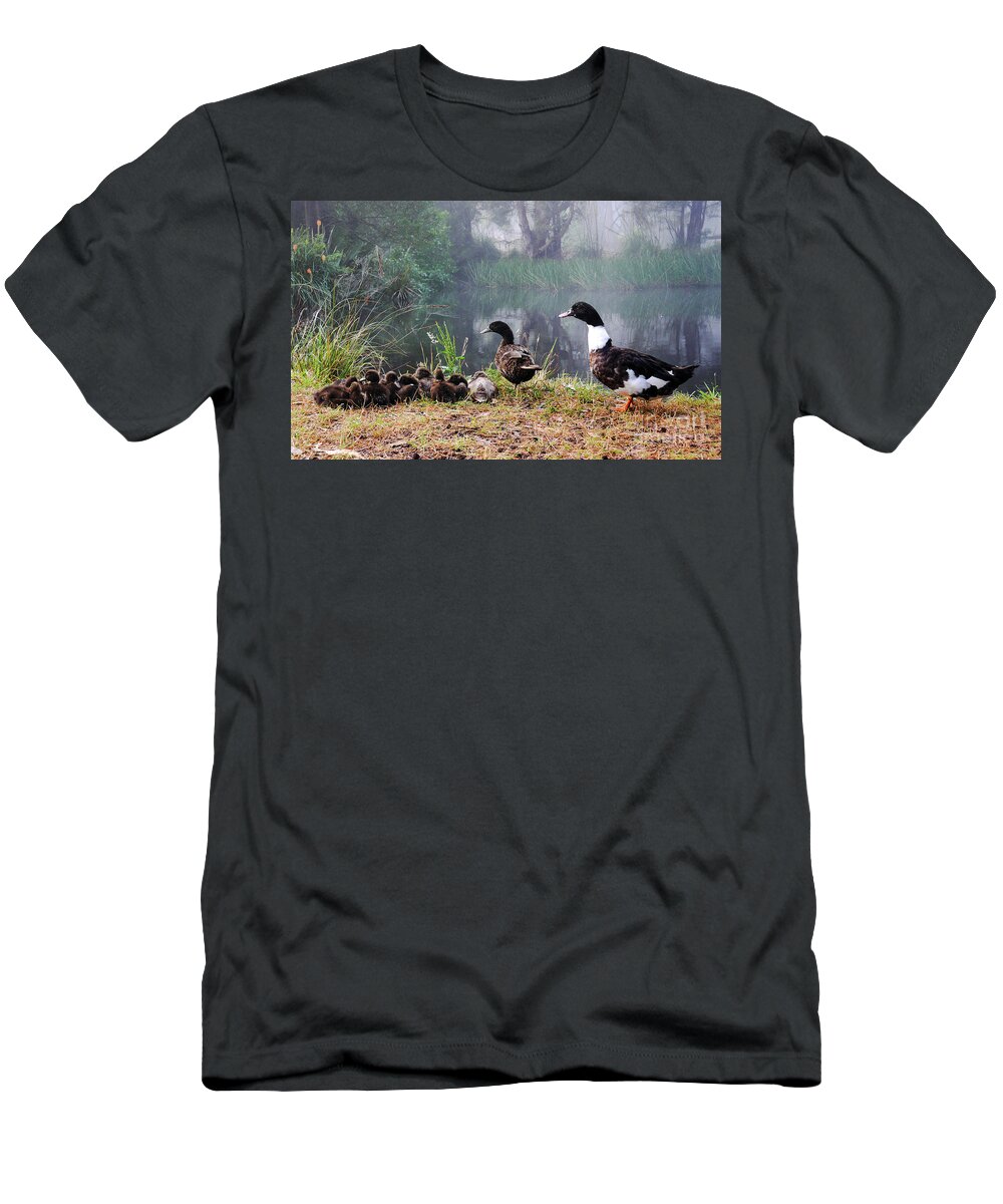 Tantalising T-Shirt featuring the photograph Quack Quack Ducks and a Pond by Lexa Harpell