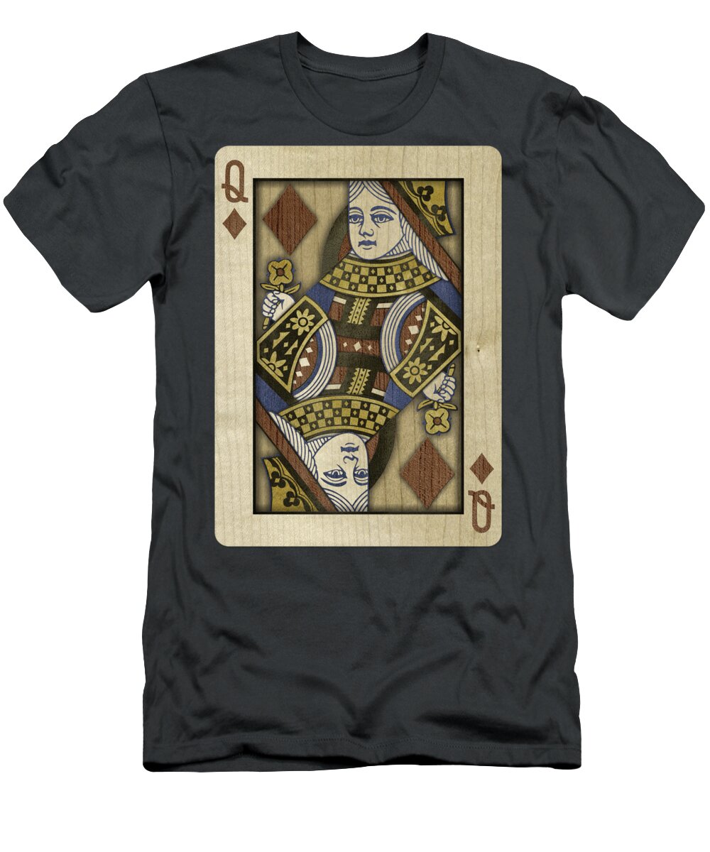 Boards T-Shirt featuring the photograph Queen of Diamonds in Wood by YoPedro