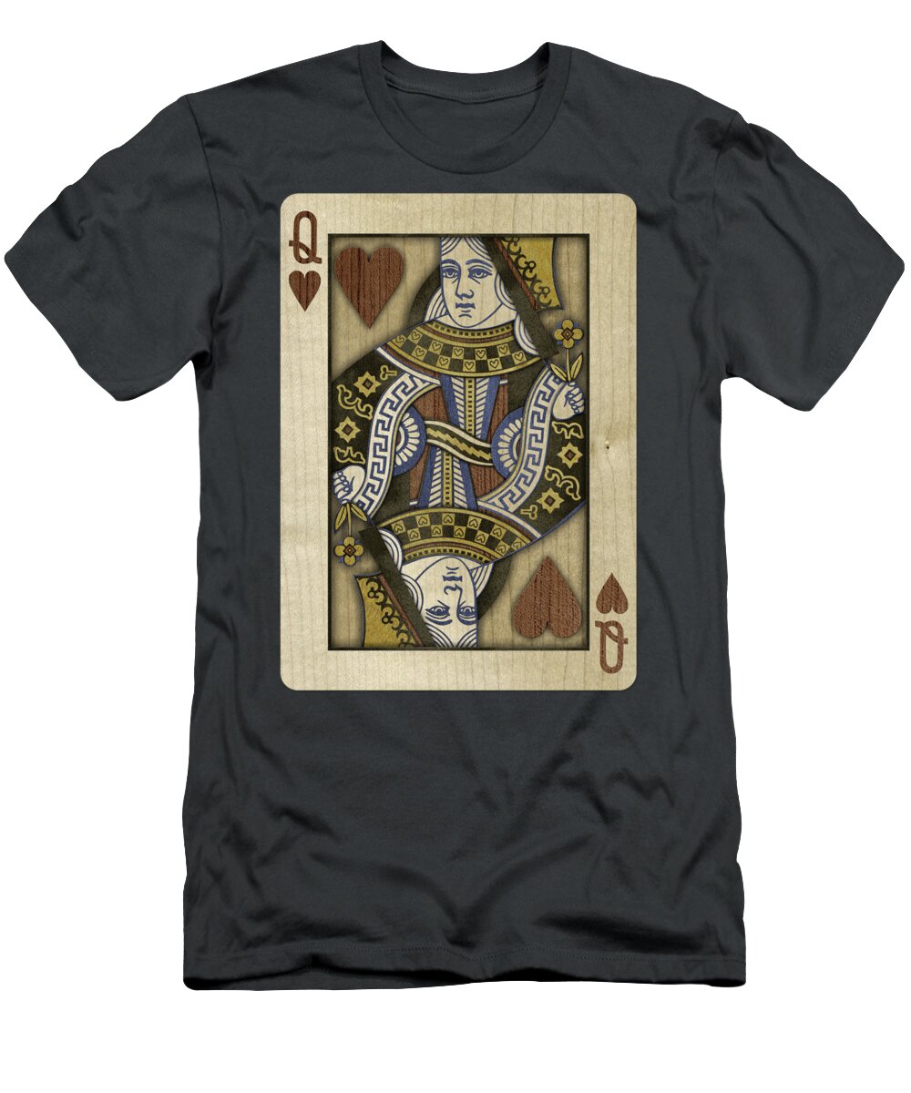 Boards T-Shirt featuring the photograph Queen of Hearts in Wood by YoPedro