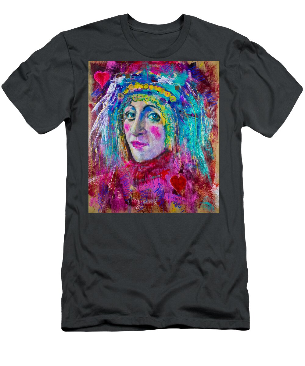 Queen T-Shirt featuring the painting Queen of Hearts by Maxim Komissarchik