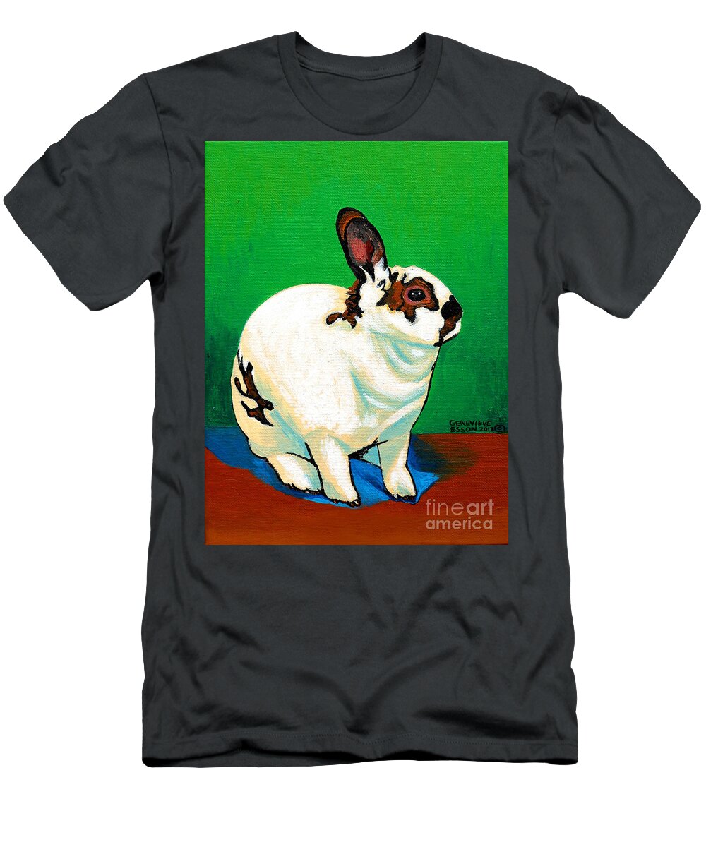 Rabbit T-Shirt featuring the painting Queenie by Genevieve Esson