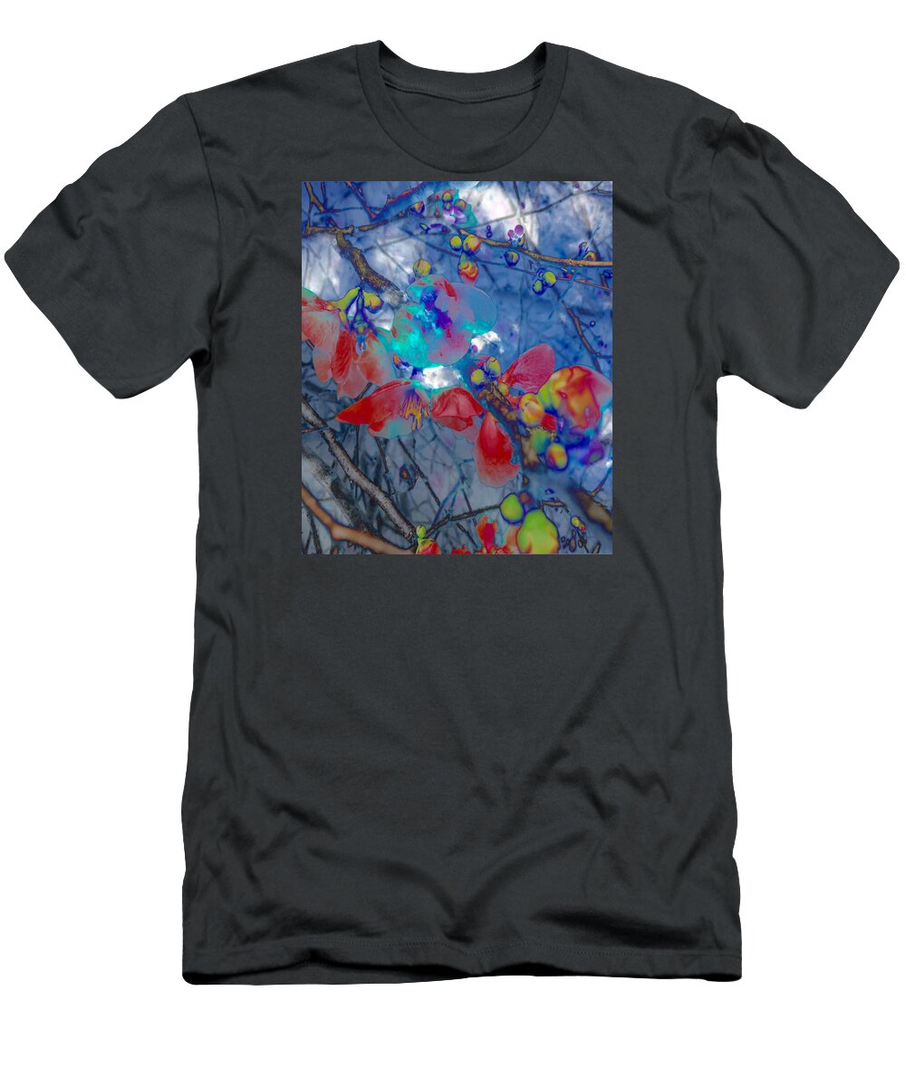 Nature T-Shirt featuring the photograph Quince in Blue by Tasha ONeill