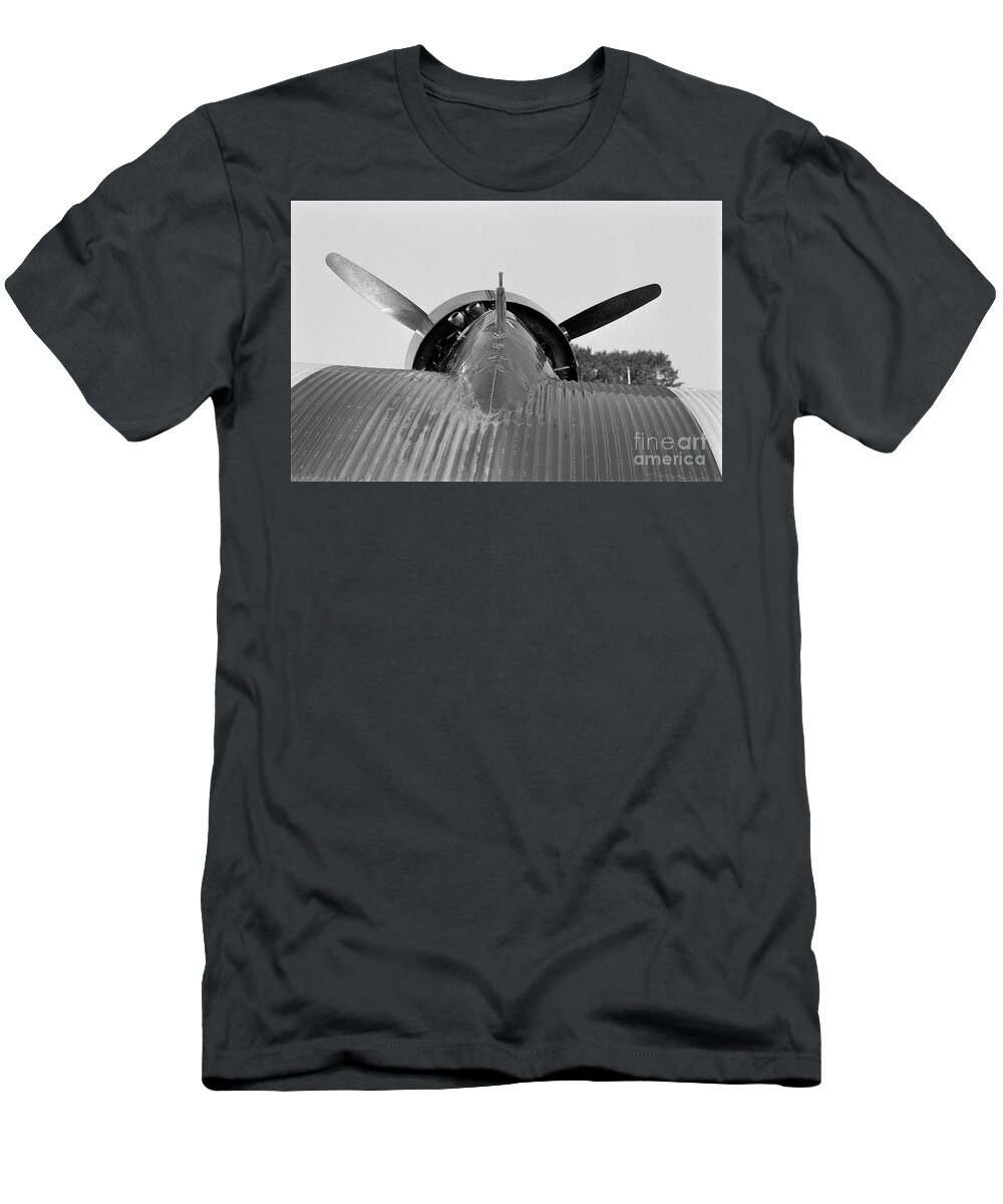 Junkers T-Shirt featuring the photograph Radial engine and propeller by Riccardo Mottola