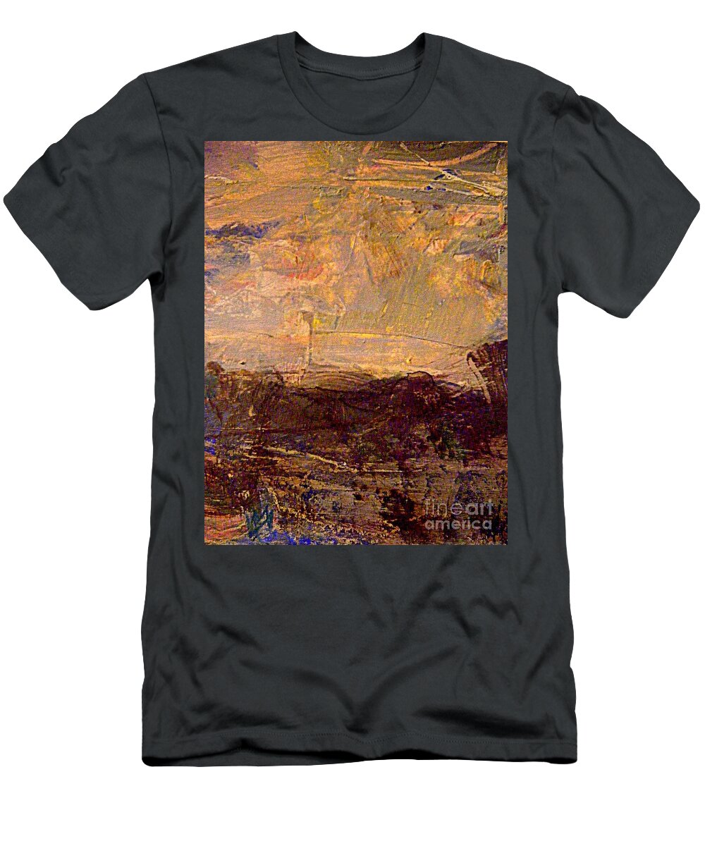 Abstract Landscape In Gouache With Inks T-Shirt featuring the painting Radiant Light by Nancy Kane Chapman