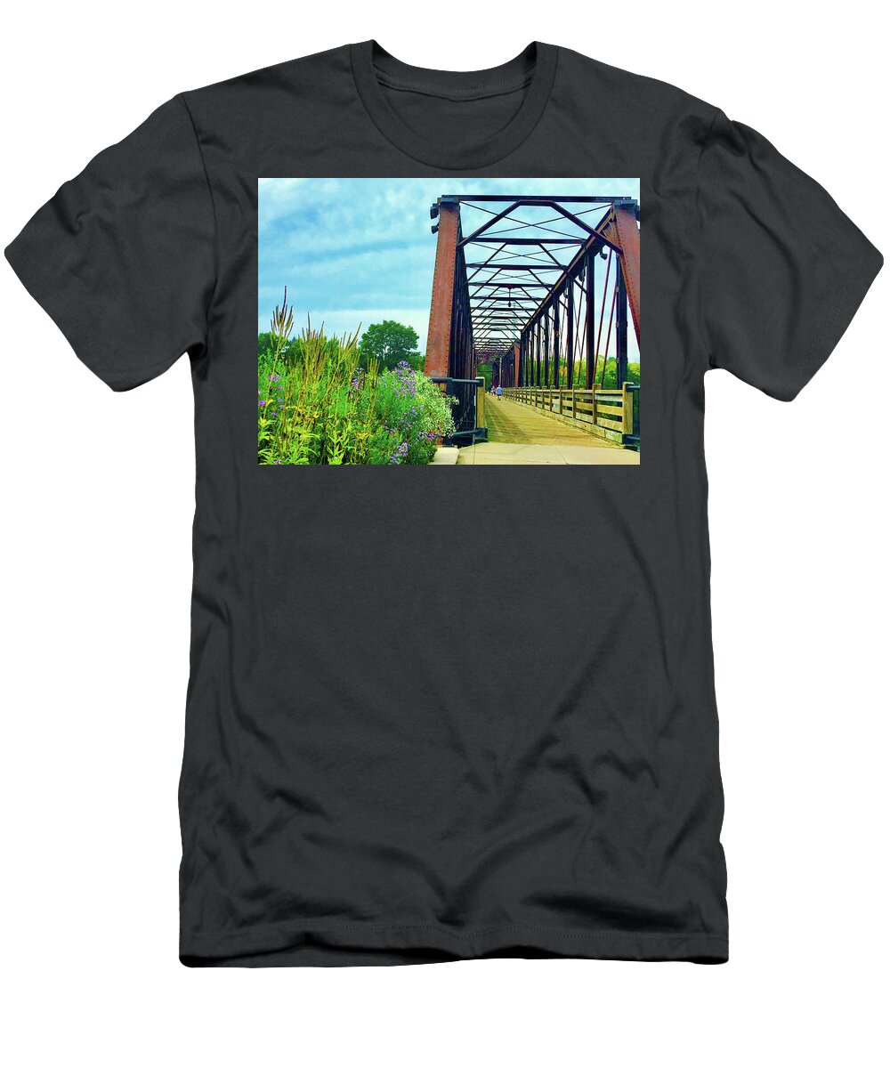 Nature T-Shirt featuring the photograph Railroad Bridge Garden by Rod Whyte