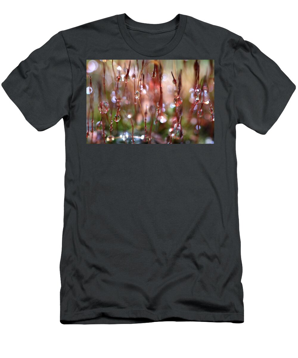 Moss T-Shirt featuring the photograph Rain Catcher by Sharon Johnstone