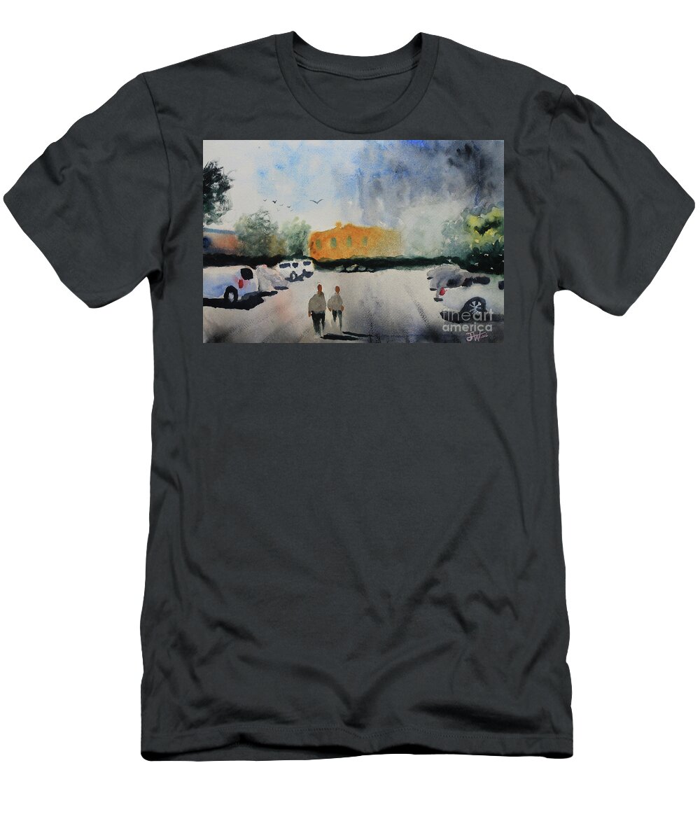 Watercolour T-Shirt featuring the painting Rain Coming by Jerome Wilson