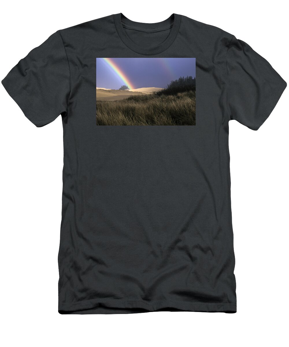 Coast T-Shirt featuring the photograph Rainbow and Dunes by Robert Potts