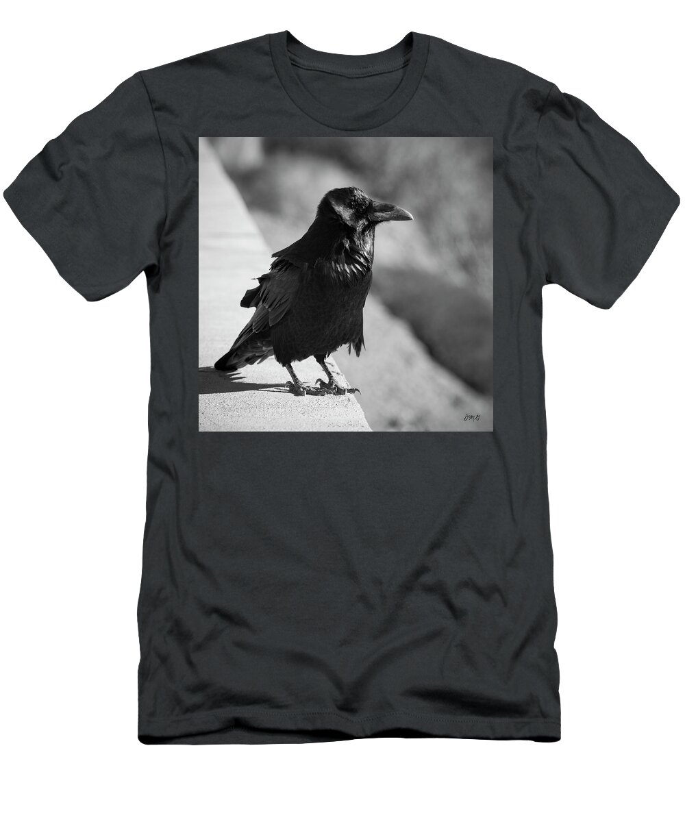 Raven T-Shirt featuring the photograph Raven IV BW by David Gordon