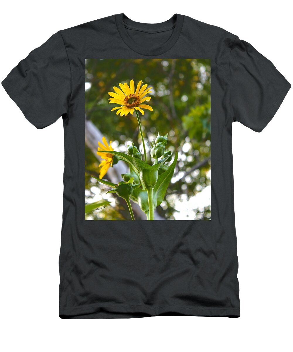 Floral T-Shirt featuring the photograph Reaching For The Sun by Nina Silver
