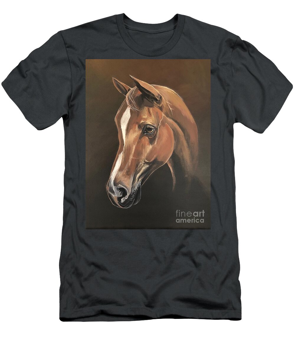 Horse T-Shirt featuring the painting Rebel by Hunter Jay